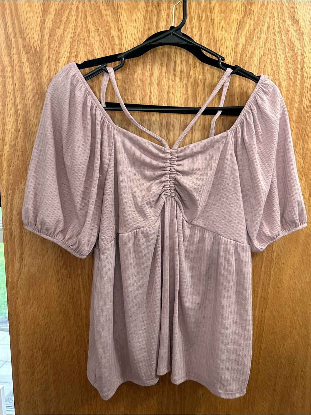 Maurices Dusty Mauve Ribbed V-Neck Tank Top